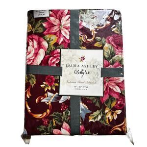 Laura Ashley Lifestyles Victorian Floral Tablecloth 60" x 84" Oval NEW Old Stock